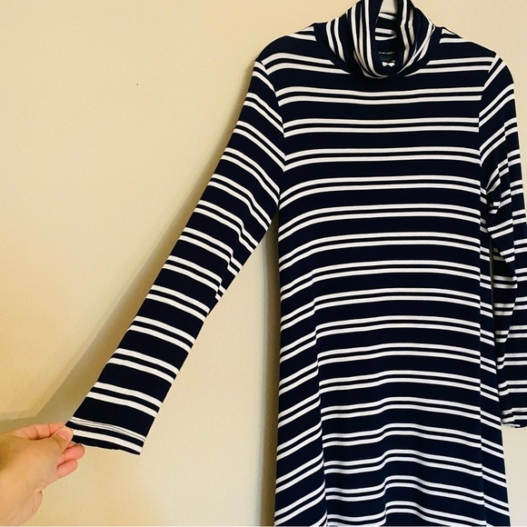 Maeve Anthropologie Navy Blue White Striped Nautical Marine Dress Size Small - Picture 4 of 15